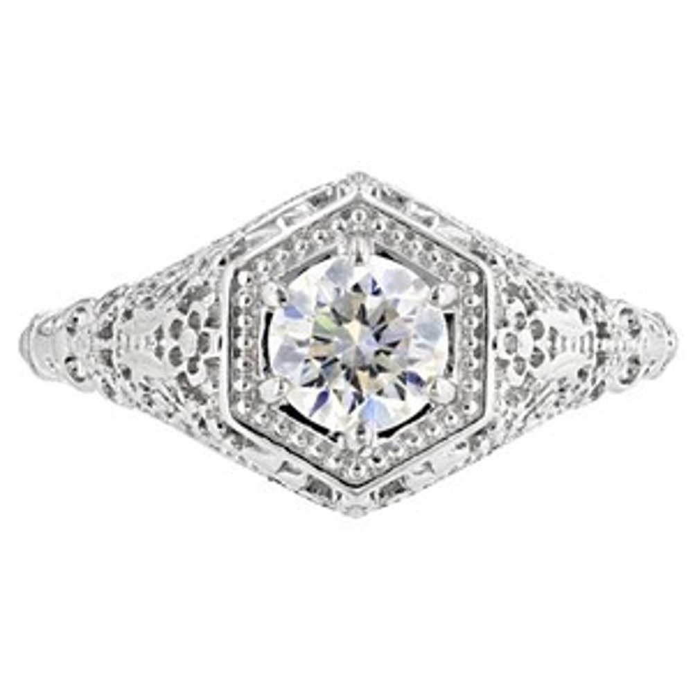Strontium Titanate 1.10ct Platinum 925 ring Size 9